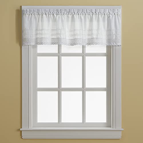 White Crochet Kitchen Curtain Window Valance