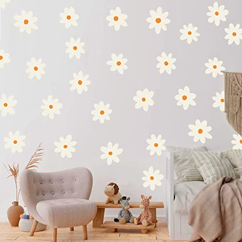 White Daisy Wall Decals for Baby Girls