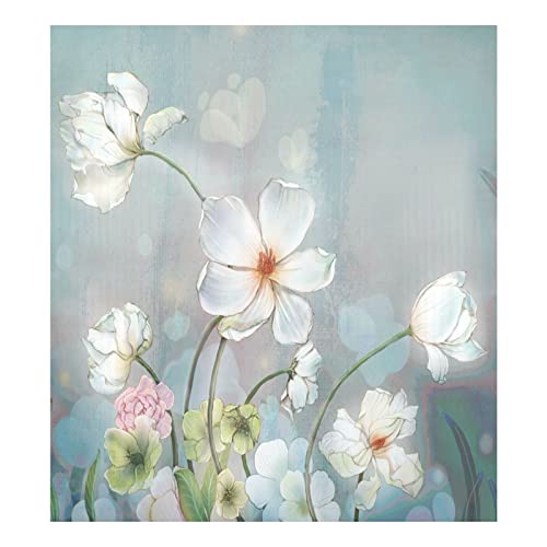 White Flower Dishwasher Magnet Cover