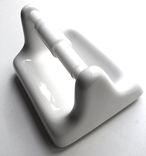 White Glazed Ceramic Toilet Paper Holder