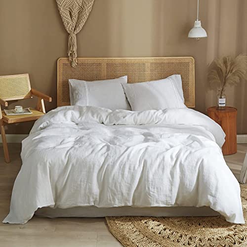 White Linen Duvet Cover Set