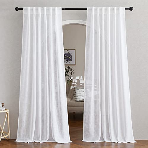 White Linen Sheer Curtains and Drapes