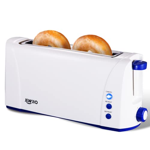 Long Slot Toaster with Cover, 2 Slice 1.65'' Extra Wide Slot Stainless  Steel Toasters with Reheat Defrost Cancel Functions,6 Shade Settings,  Single