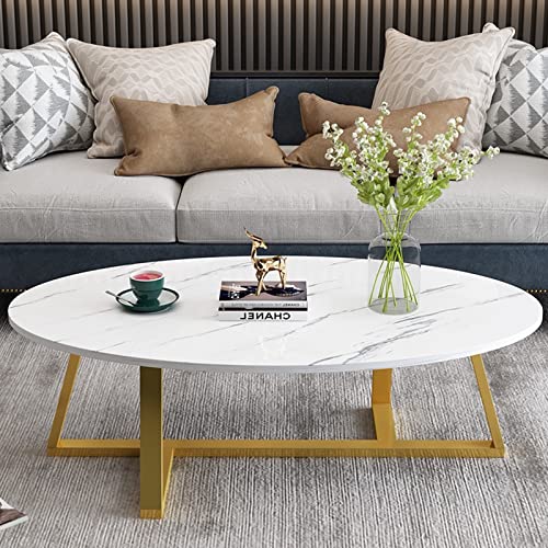 White Marble Oval Coffee Table