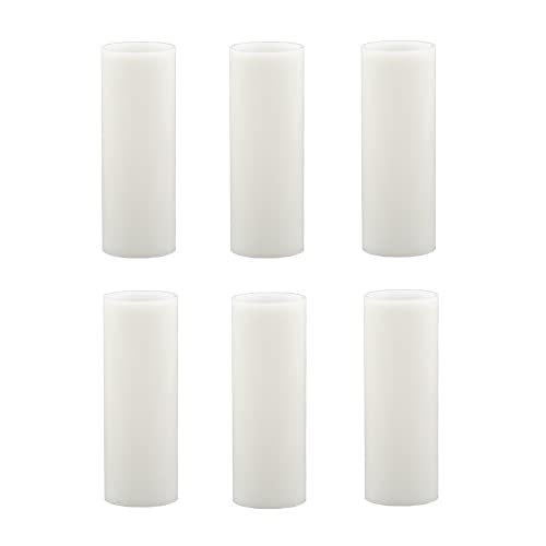 White Plastic Candle Covers Sleeves - Set of 6