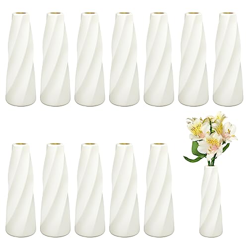 White Plastic Flower Vases Bulk for Centerpieces