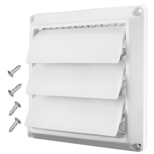 White Plastic Louvered Outdoor Vent Cover