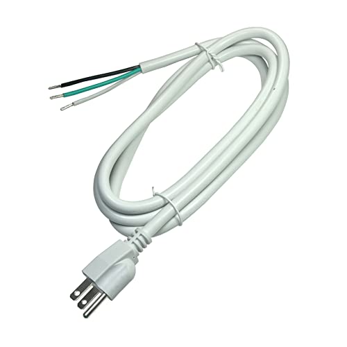 White Power Cord with Open Wiring