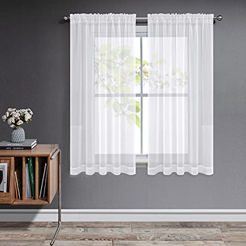 White Sheer Curtains 63 Inch