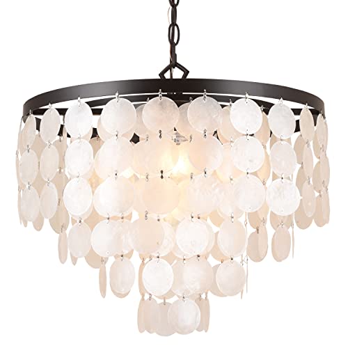 White Shell Chandeliers for Dining Room