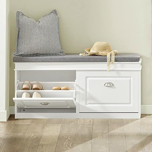 Angel Sar White Rustic Storage Cabinet with 2-Drawers and 4
