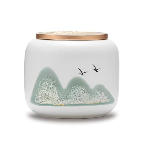 White Ceramic Small Urn for Human Ashes - Honor Your Loved One