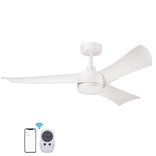 White Smart Ceiling Fans with Lights Remote Control