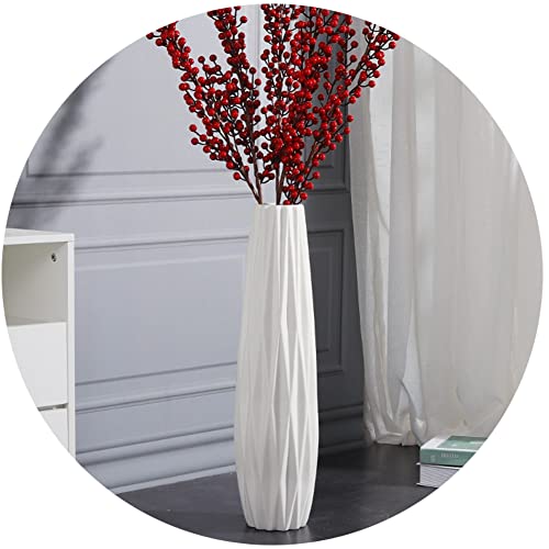 28" Ceramic Tall White Floor Vase for Modern Home Decor