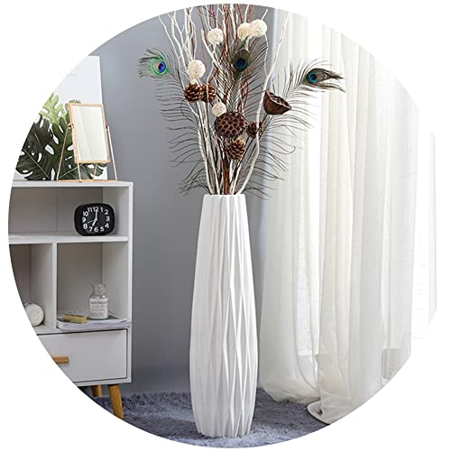 White Tall Floor Vase