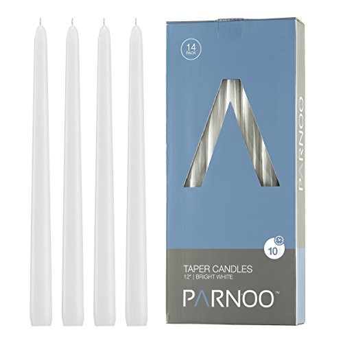 White Taper Candles - Set of 14 Dripless Candles