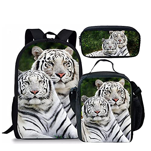 White Tiger Backpack Set