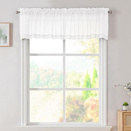 White Valances 14 Inches Long