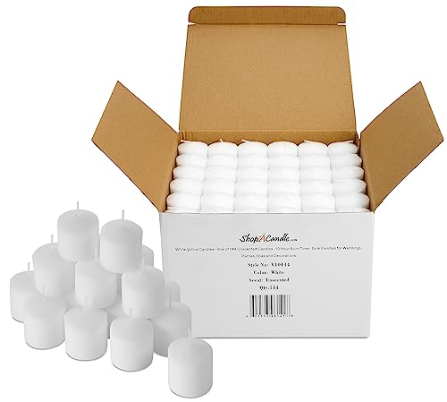 White Votive Candles - Box of 144 Unscented Candles
