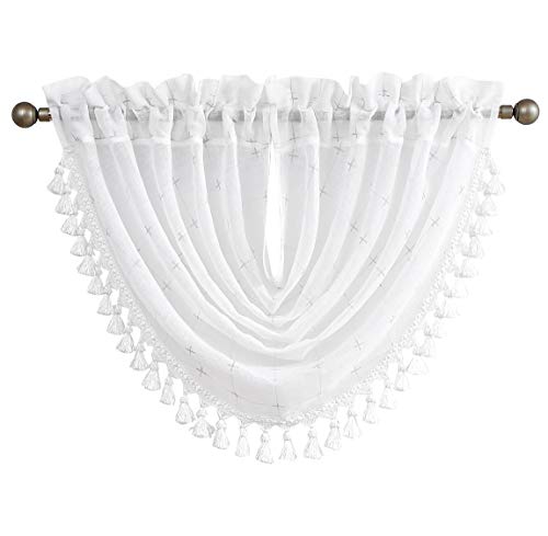 White Waterfall Valance Curtain