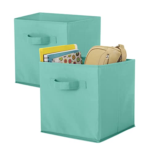 Whitmor Set of 2 Turquoise Collapsible Cubes