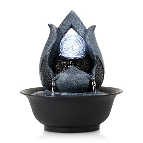 WICHEMI Indoor Water Fountain with LED Rolling Ball
