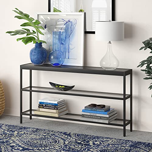 Wide Rectangular Console Table in Bronze