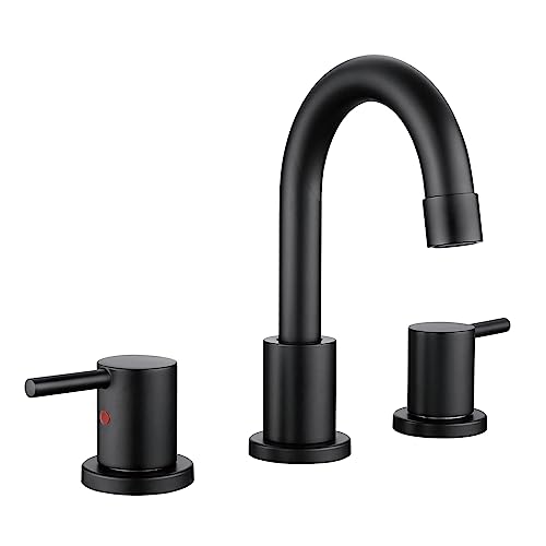 Widespread Bathroom Faucet with Matte Black Finish