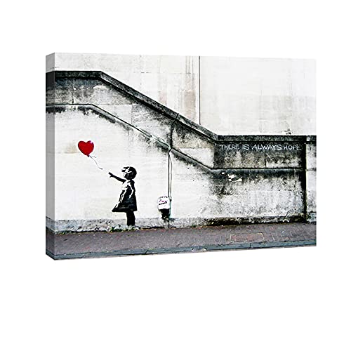 Wieco Art Banksy Red Balloon Canvas Prints