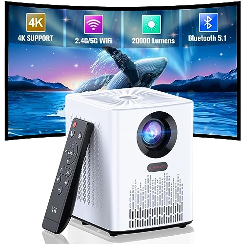 WiFi and Bluetooth Projector, 4K HD 20000L Portable Movie Projector