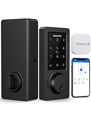 WiFi & Bluetooth Smart Lock, Keyless Entry Door Lock with Touchscreen Keypads, App Control, Auto Lock Deadbolt for Front Door Home, Compatible with Amazon Alexa, Remotely Control (Included G2 Gateway)