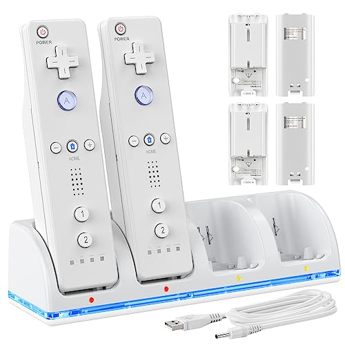 Wii/Wii U Remotes Charger Dock Station with Rechargeable Battery