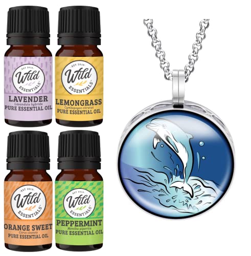 Wild Essentials Dolphin Necklace Diffuser Kit with Essential Oils