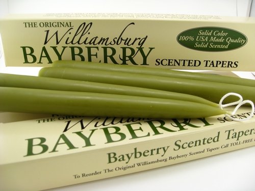 Williamsburg Bayberry Candles Tapers with Candle Legend - Bayberry Scented