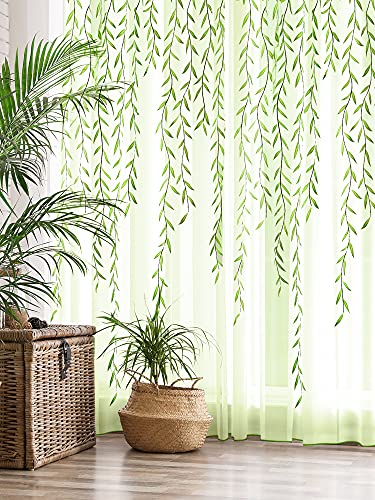 Willow Voile Curtains Cute Green Sheers