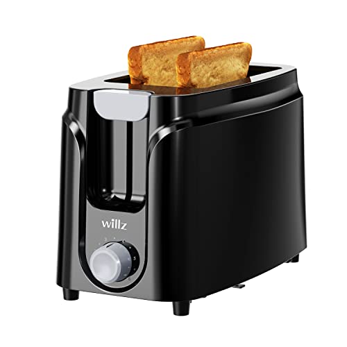 Willz 2-Slice Toaster: Extra Wide Slot, 6 Browning Levels, Easy Clean Black