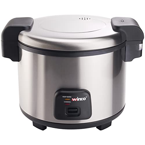 Winco Electric Rice Cooker with Hinged Cover, 30 Cup