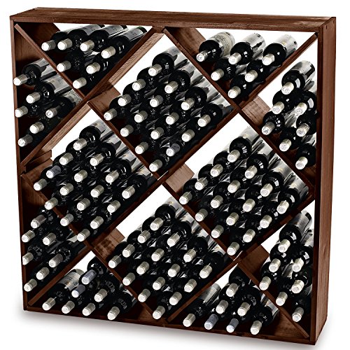 Wine Enthusiast Jumbo Bin 120 Bottle Wine Rack - Walnut