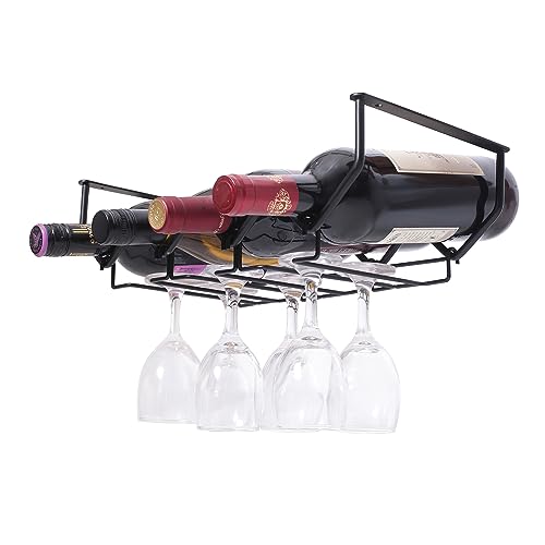 Wine Glass Holder Under Shelf and Hanging Wine Rack
