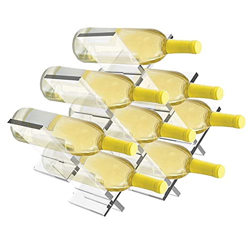 Foozet 8 Bottle Acrylic Wine Rack for Kitchen Bar Cabinets