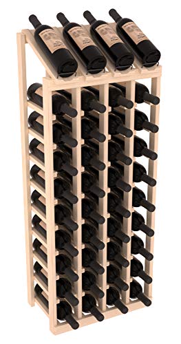 InstaCellar Display Top Wine Rack: Expandable Pine Storage - Holds 40 Bottles