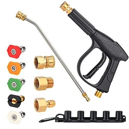 Winpull Pressure Washer Gun 4350 PSI with 15 Inch Extension Wand and 5 Nozzle Tips