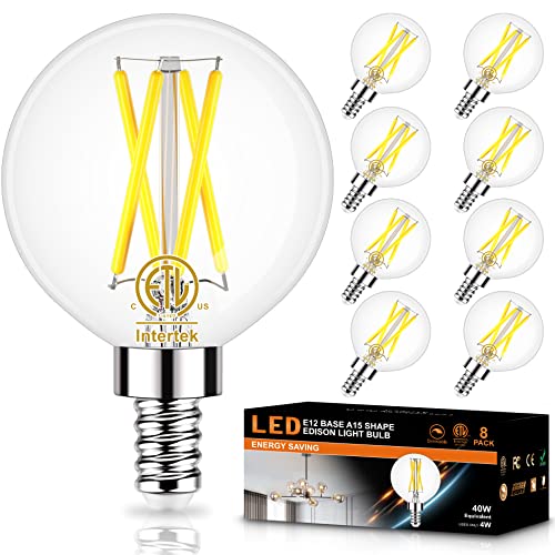 winshine E12 Ceiling Fan Light Bulbs, 40W Equivalent, 5000K Daylight LED Bulb, 8 Pack