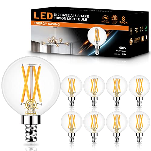 Winshine E12 LED Bulb - Dimmable Soft White - Candelabra & Ceiling Fan - 8 Pack