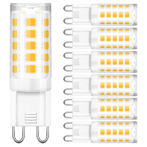 YUIIP G9 LED Bulb Dimmable 6W Warm White 3000K G9 Bi-pin Base Light Bulbs  AC 120V 50W 60W Halogen Lamp Equivalent for Chandelier, Ceiling Fan