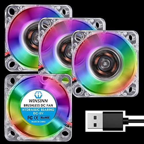 WINSINN 30mm RGB USB Fan 5V 3010 Hydraulic Bearing 4Pcs