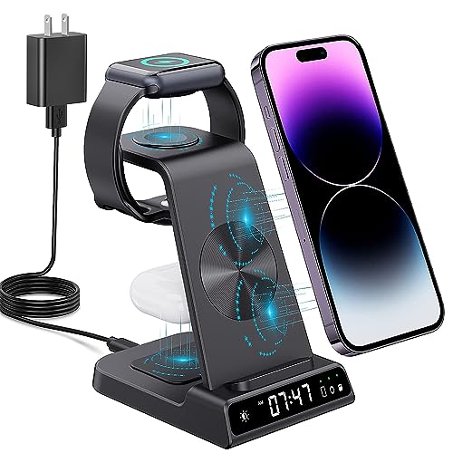 Wireless Charging Station with Digital Clock