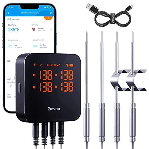 Wireless Meat Thermometer with 4 Probe