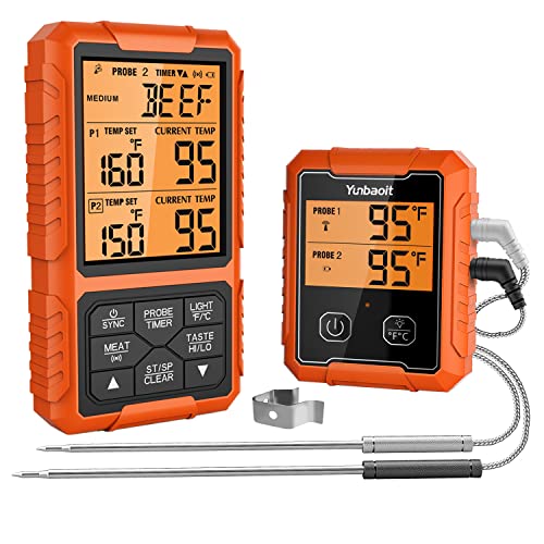 Yunbaoit Wireless Meat Thermometer with 500 FT Range