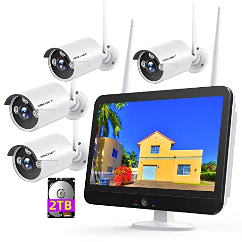 Wireless Security Camera System with 12” Monitor